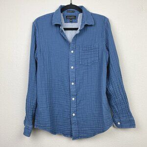 Banana Republic Factory Women's Medium Blue 100% Cotton Standard Fit Blouse Top